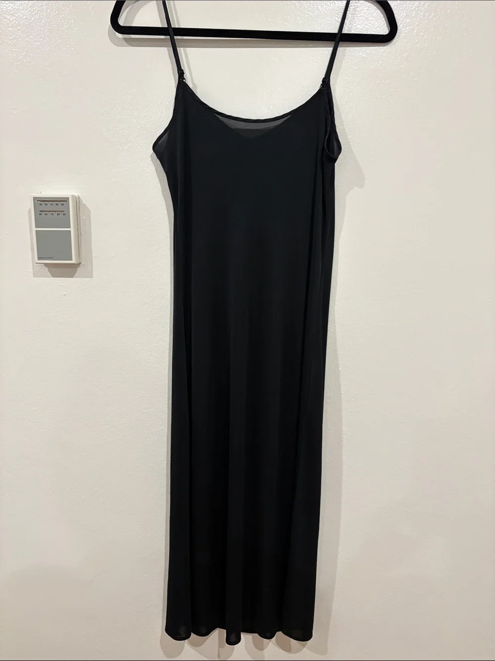 Marks & Spencer Black Slip Night Dress with Spaghetti Straps - Picture 2 of 3